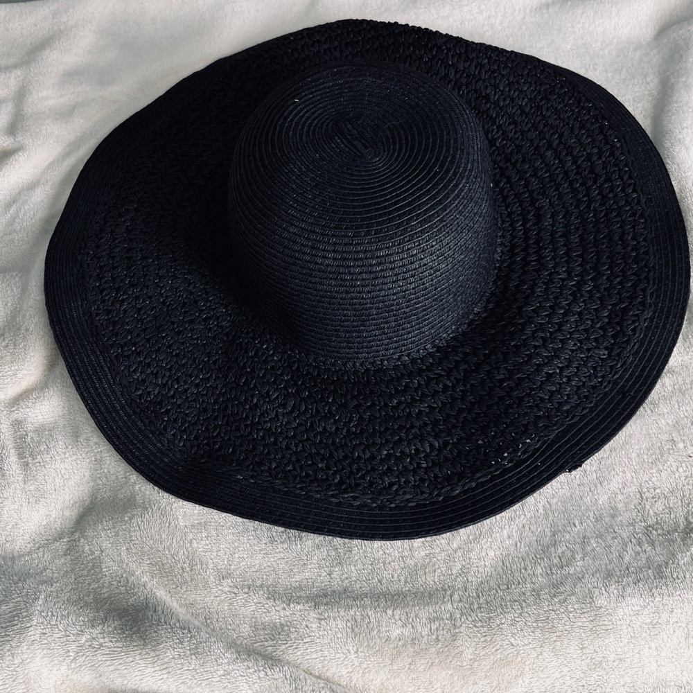 6 pcs Wide Brim Straw Sun Hat - Black - Picture 5 of 15